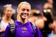 Olivia Dunne of the LSU Tigers during the SEC Women's Gymnastics Championships in Birmingham, Alabama. (Photo via Getty Images)